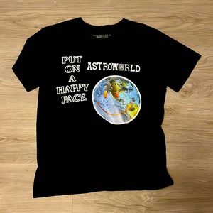 Travis Scott Astroworld Happy Face Tee Black | Mens Medium